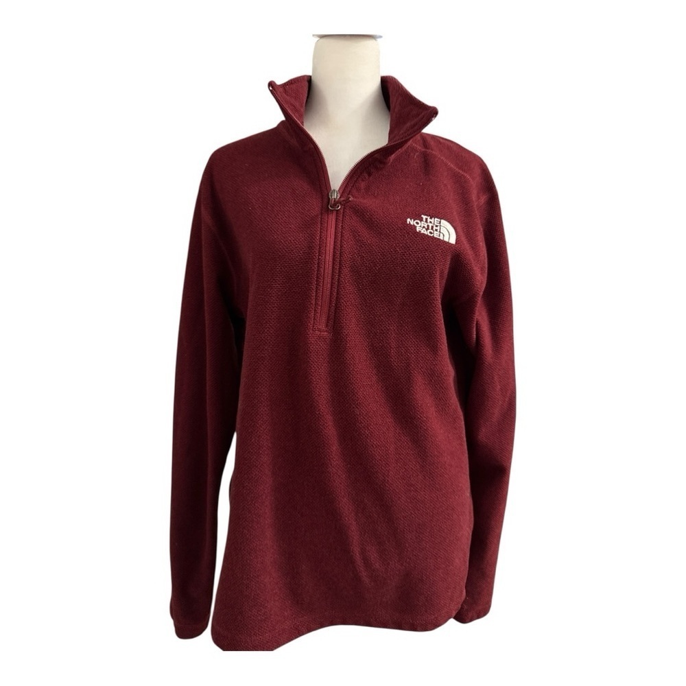 The North Face Maroon Pullover Sweater with Zipper Small Unisex